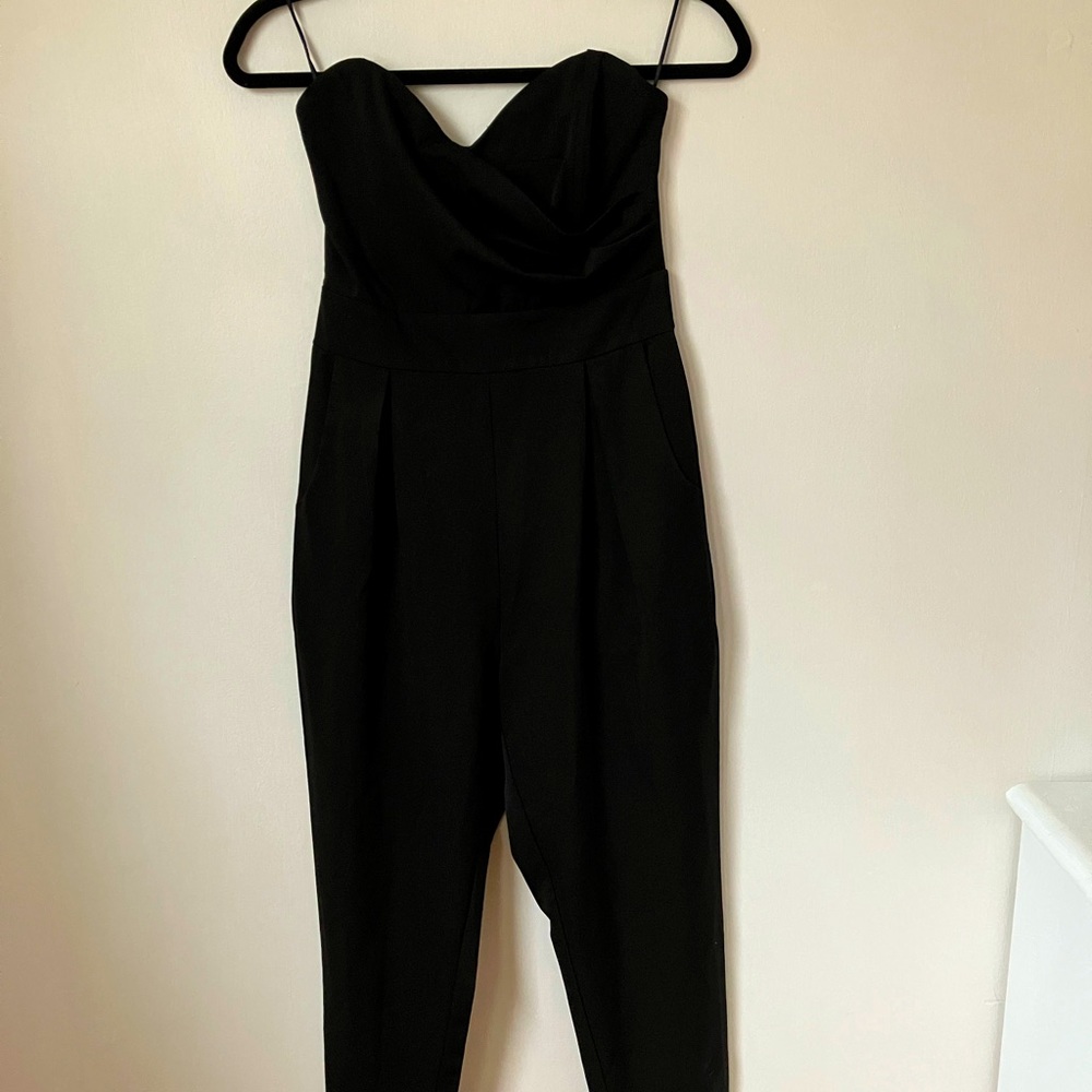Strapless black bodysuit